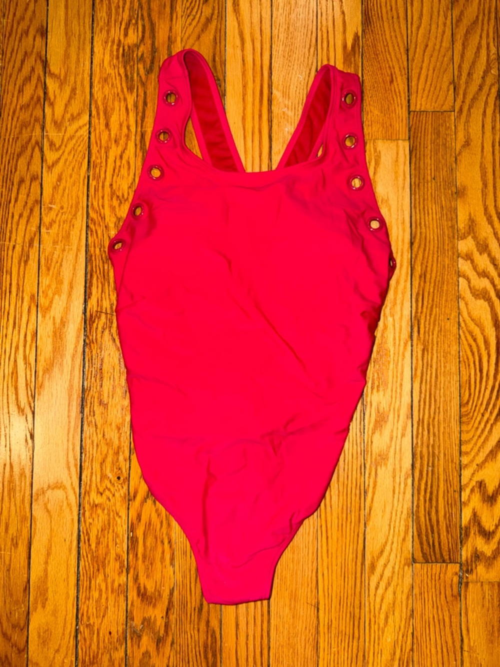 Juicy Couture Hot Pink One-Piece Swimsuit with Gold Eyelet Details